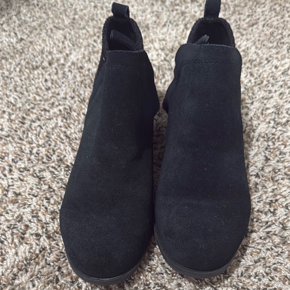 Tom’s Black Suede Ankle Boots